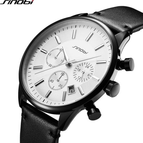 Sinobi Men's Watch With Leather Strap