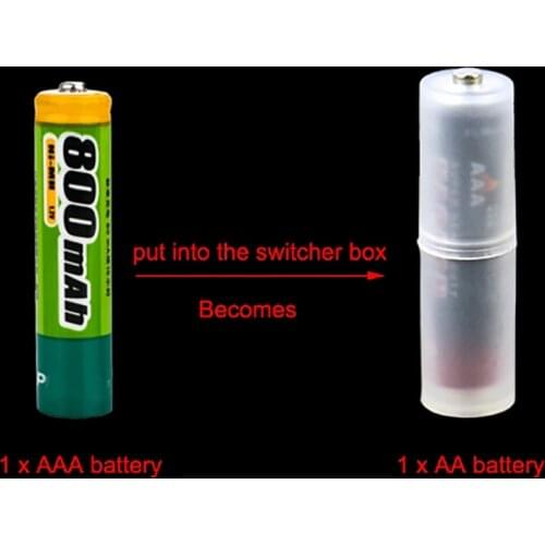 Common AAA To AA Size Cell Battery Converter Adapter Adaptor Batteries Holder Plastic Case