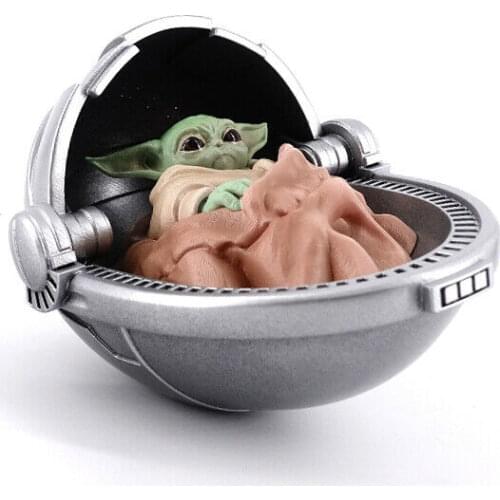 SW The Child Baby Master-Yoda in Space Cradle Loose Figure Statue