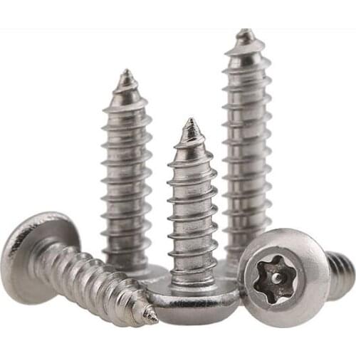 20pcs M4 stainless steel round head plum with column needle self-tapping screws furniture decoration screw 10mm-30mm length