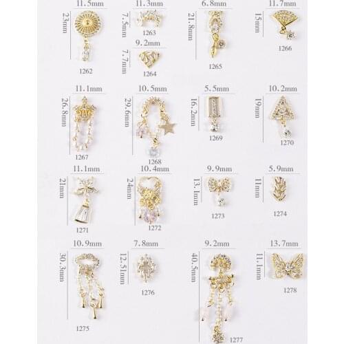 High Quality New Nail Two-color Zircon Jewelry Color-protected Gold Alloy Rhinestones 3D Charm DIY Nail Art Jewelry Decoration