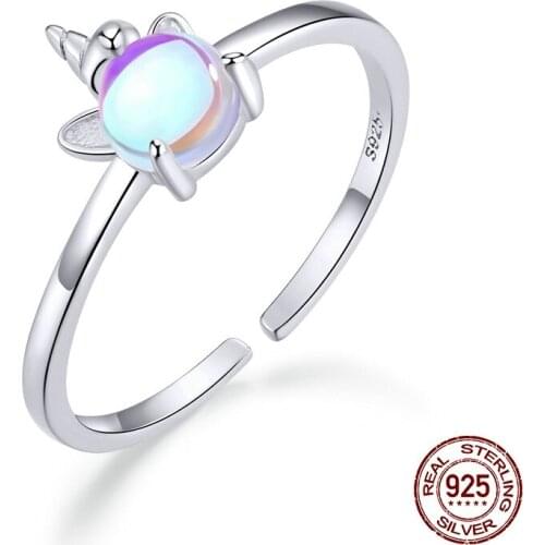 MIQIAO S925 Sterling Silver Color Horse Unicorn Rings for Women Friends Love Gift Fashion Jewelry Aesthetic Vintage Anillos Goth