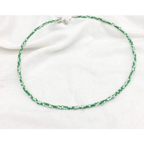 3mm Women Choker Necklace 2021 Fashion Handmade Colored Glaze Seed Beads Necklace For Female Ladies Beach Jewelry Drop shipping