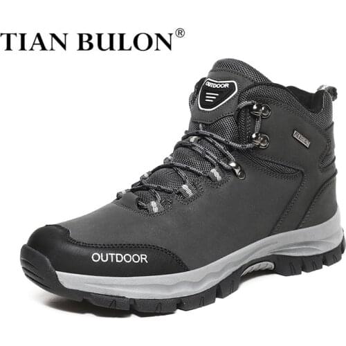 Winter Mens Desert Tactical Boots Waterproof Mens Ankle Boots Plush Snow Boots High Quality Mens Hiking Boots Plus Size 39-48