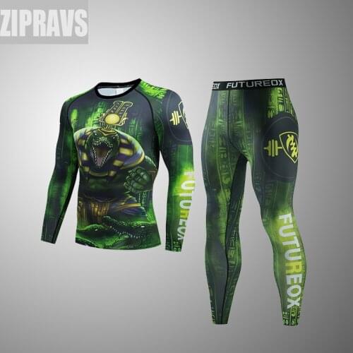 ZIPRAVS mens compression sportswear quick-drying wicking fitness training clothes self-defense mens sportswear running clothes