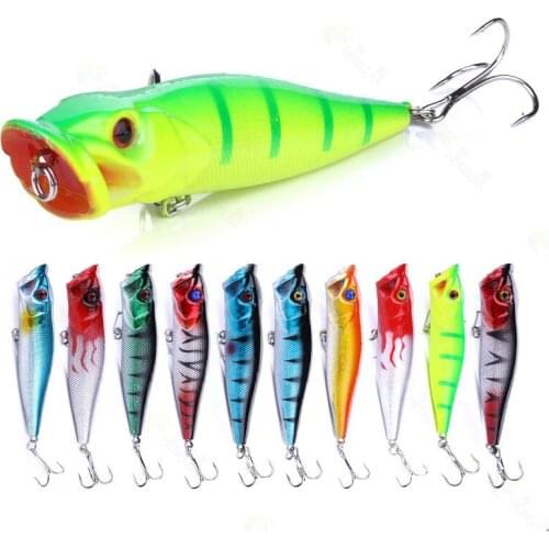 1pcs Popper Fishing Lure Wobblers 9cm 12.5g 3D Eyes Crankbait Artificial Plastic Hard Bait Bass Pesca Carp Fishing Tackle
