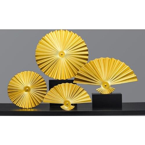 1Pc Nordic Minimalist Iron Fan-shaped Round-shaped OrnamentLiving Room Decorative Art Crafts Porch Bedroom Soft Furnishings