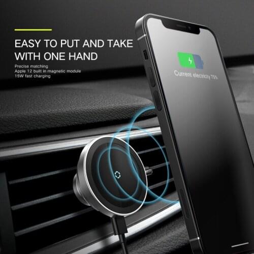 15W Car Magnetic Wireless Charger Air Outlet Stand Holder For IPhone 12mini/Pro Fast Charging Wireless Charger Car Phone Holder