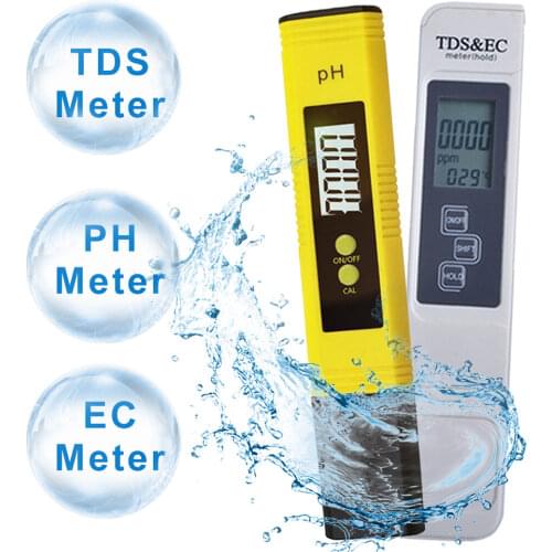 2Pcs Digital PH TDS EC Meter Tester Thermometer Pen LCD Indicator PH Water Tester Detection for Aquarium Pool Water Food Monitor