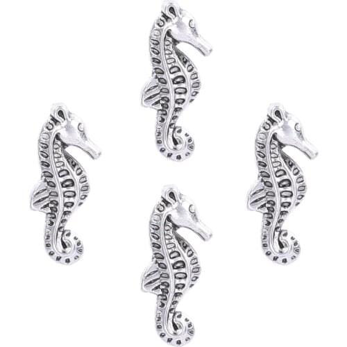 F406 Fashion 20pcs/lot Silver Hippocampus animals Charms Floating Locket Charms for Living Memory Locket Wholesale