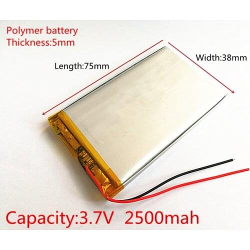 3.7V,2500mAH,503875 PLIB; polymer lithium ion / Li-ion battery for GPS,mp3,mp4,mp5,dvd,bluetooth,model toy mobile bluetooth