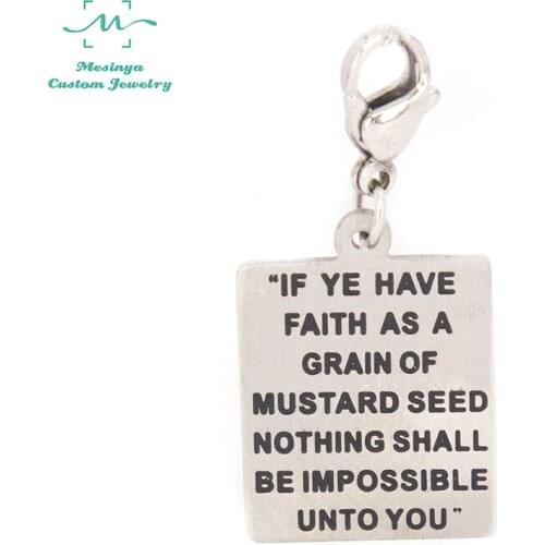 30pcs s.steel inspirational cross bible verse sayings dangle charms for pendant necklace