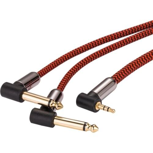 Hi-fi Audio Cable Angle Mini Jack 3.5 to 2*1/4" Jack for PC Mobile Speaker Amp 3.5mm to Dual 6.35mm Braided Cable 1M 2M 3M 5M 8M