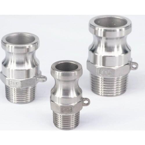 1/2"-3" BSP Male 304 Stainless Steel Type F Plug Quick Fitting Camlock Connector Groove Coupler