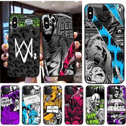 Watch Dogs 2 Dedsec DIY Painted Bling Phone Case for iPhone 11 pro XS MAX 8 7 6 6S Plus X 5S SE 2020 XR case