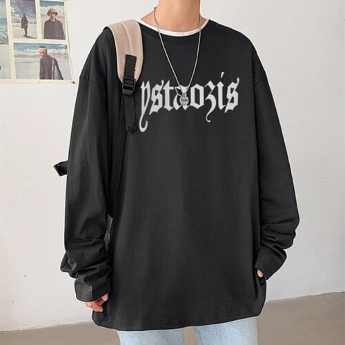 Long sleeved t-shirt mens loose casual round neck clothes in spring and Autumn