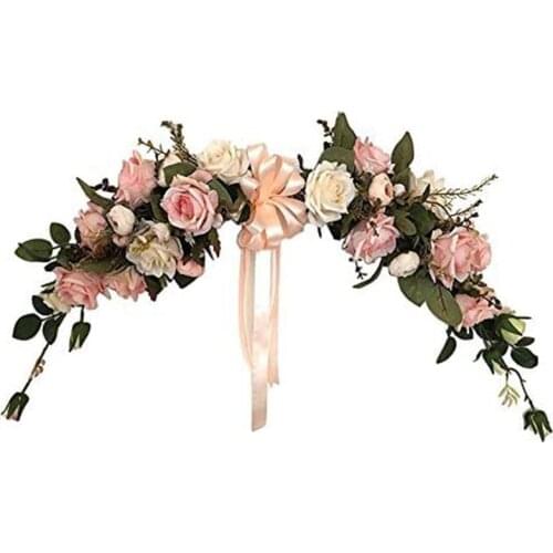 Artificial Flower Swag 22-Inch Rose Peony Swag Arch Wreath Centerpiece For Wedding Home Room Garden Lintel Decoration-ABUX
