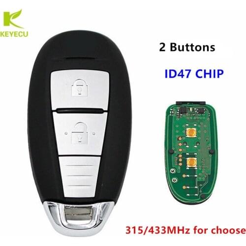 KEYECU OEM 2 Button Remote Smart Key Fob 315MHz/433MHz with ID47Chip for Suzuki SX4 2014-2018 Cross Vitara Swift 2010-2018 TS008