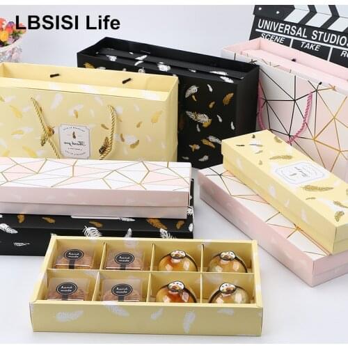 LBSISI Life 5pcs/Lot Mooncake Packing Box Handmade Dessert Cookies Baking Birthday Wedding Baby Shower Gift Decoration