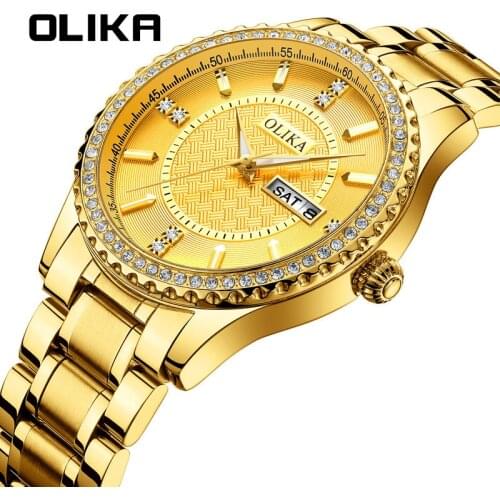 2021 New Product Oulijia Explosive Diamond Watch Stainless Steel Strap Mens Watch Waterproof Quartz Watch Luxury Watch