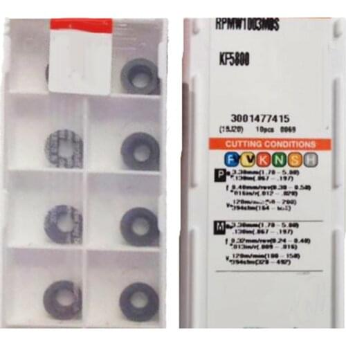 Original 10pcs universal High Hardness Carbide Inserts RPMW1003MOS KF2500 KF5800 RPMW1003MO RPMW1003 RPMW 1003 Lathe Cutter Tool
