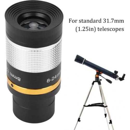 Photo Studio Professional 8-24mm Zoom Eyepiece Optic Telescope Lens Eye Lens for Star Watching Astronomical Telescope hunting