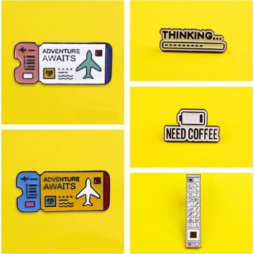 Pulaqi diy Air tickets/software Accessories Metal Icons Badge Jewelry Gift Clothes Lapel Pin anime decoration Metal pins badges