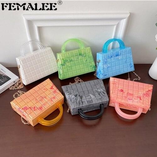 2021 New Luxury Marble Banquet Women Handbags Ink Pattern Acrylic Quilted Shoulder Bags Fashion Chain Crossbody Bags For Ladies