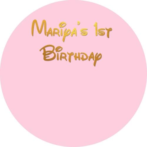 Sensfun Pink Happy Birthday Party Round Backdrop Photography Background Birthday Party Decor Banner Circle Background Cover