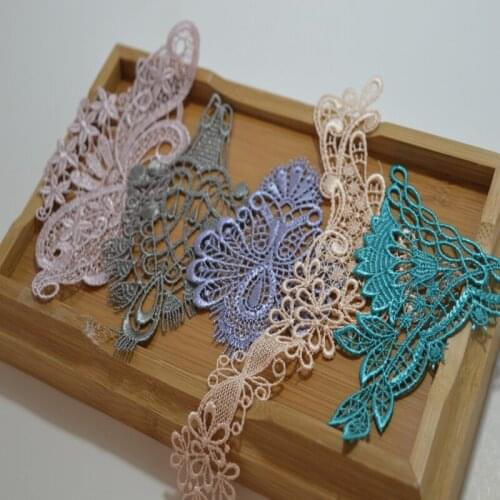 Somelace (8pcs/lot)multi color Venice sewing floral hollow dress lace applique embroidery lace pattern180408