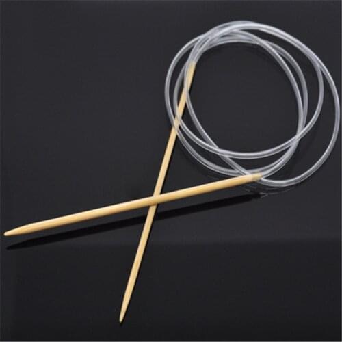 1PC 3.25mm Bamboo Circular Knitting Needles Transparent Tube Crochet Hooks DIY Craft Needles Loom Tool Home Supplies 120cm Long