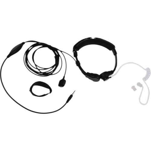 3.5mm Plug Telescopic Throat Mic Air Tube Earpiece Headset Headphone with Mic for PC iPhone,Samsung, iPad and PS