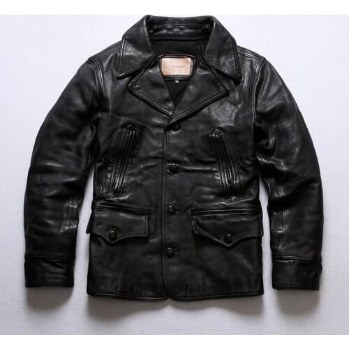 X2093 Read Description! Asian Size Super Top Quality Genuine Horse Leather Slim Classic Durable Horsehide Stylish Rider Jacket