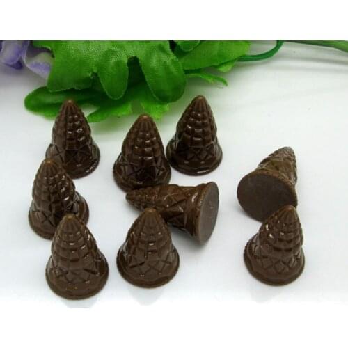 20Pcs Coffee Conical Cookies Resin Decoration Crafts Flatback Cabochon Scrapbook DIY Embellishments Accessories Buttons