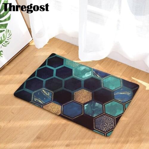 3D Carpet Geometric Printed Microfiber Floor Mat for Living Room Bedroom Machine Washable Mats Absorbent Doormat