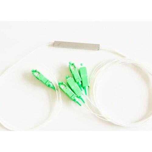50PCS/Lot 1X4 PLC SC/APC SM 0.9mm G657A1 PVC 1m FTTH Fiber Optic Splitterr