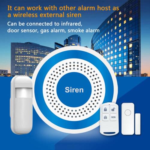 YAOSHENG 433mhz Wireless Indoor Siren Sound And Light Can Work As A Standalone Alarm Host Police Sirens Gsm Home Alarm System
