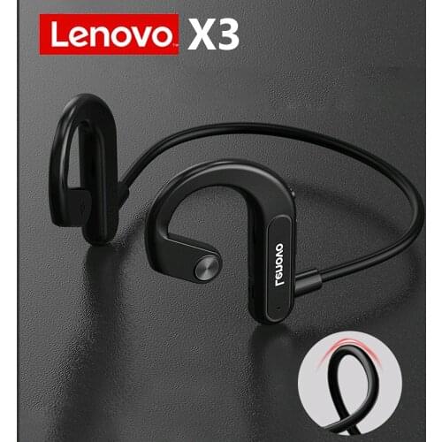 2021 Lenovo X3 Bluetooth Earphone IPX5 Sweatproof Wireless Headphone with Microphone Sports Headset for Cycling Running Driving