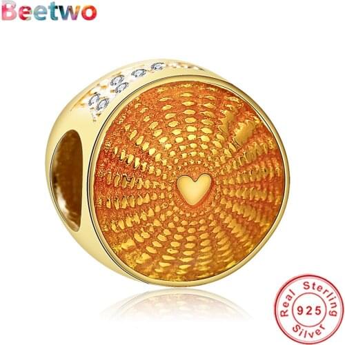 925 Sterling Silver Pendant Gold Bee Charm Beads Fit Original Pandora Charms Bracelet Bead Women Fashion Jewelry Berloque