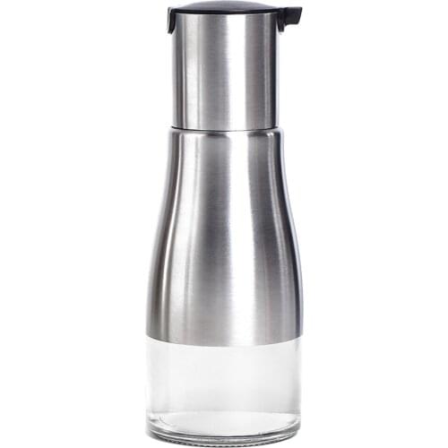 Stainless Steel Olive Oil Bottle - 320ml Oil & Vinegar Cruet With Pourers, Non-drip Leakproof Cooking Oil Cruet Sauce Bottle