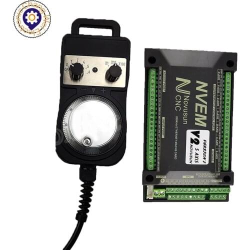 CNC controller NVEM 3/4/5/6 axis +4/6 axis hanging handwheel MPG without emergency stop function，control card Ethernet interface