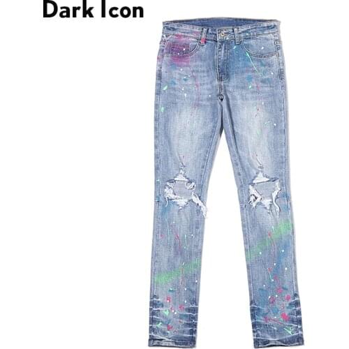 Узкие джинсы для мужчин Dark Icon China At AliExpress