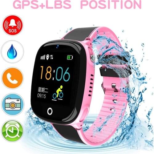 Childrens smart watch with GPS tracker 1.44 inch HD touch screen anti-lost SOS mobile phone waterproof sports pedometer