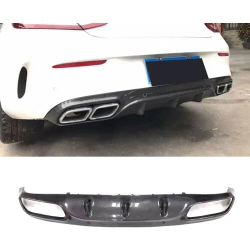 For C205 C63 O Style Carbon Fiber Rear Bumper Lip Diffuser for Mercedes Benz C Class W205 C205 C63 AMG Coupe C200 2015 2016 2017