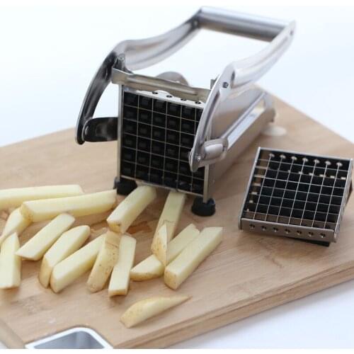 Fry Cutter Potato Chipper 2 Blades Cutter Stainless Steel Home French Fries Potato Chips Slicer Cutter Chopper Making Tool