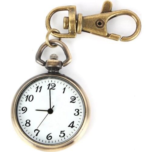 Kili Bronze Color Round Pendant Quartz Watch Pocket Keyring Ladies Kids Watch Gift Watch Xmas Gift