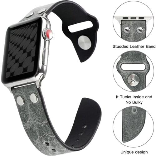 Leather Strap for Apple Watch Band 44mm 40mm IWatch Band 38mm 42mm Knife Shape Watchband Bracelet Apple Watch Series 5 4 3 6 Se