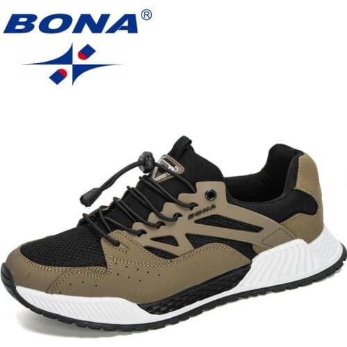 BONA 2020 New Designers Action Leather Running Shoes Men Walking Sneakers Jogging Shoes Man Masculino Zapatillas Hombre
