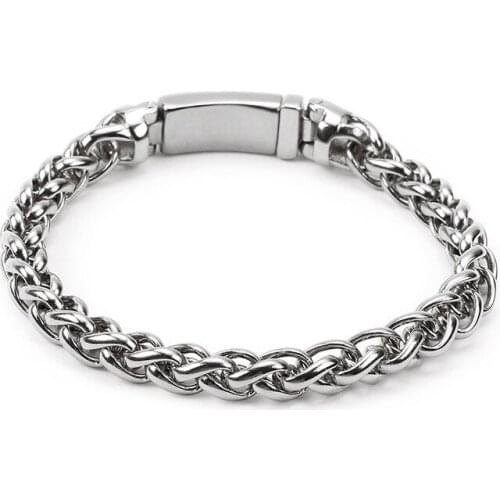 Titanium Steel Mens Flower Basket Chain Bracelet Fashion Accessories
