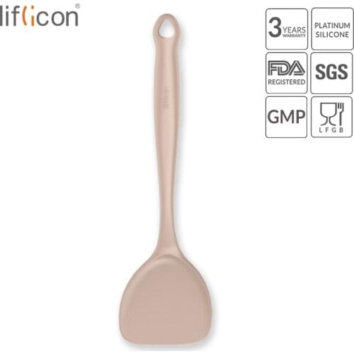 Liflicon Silicone Spatula Turners Utensils for Cooking Strong Silicone Covering Silicone Kitchen Tools Set Non-Stick Utensil Set